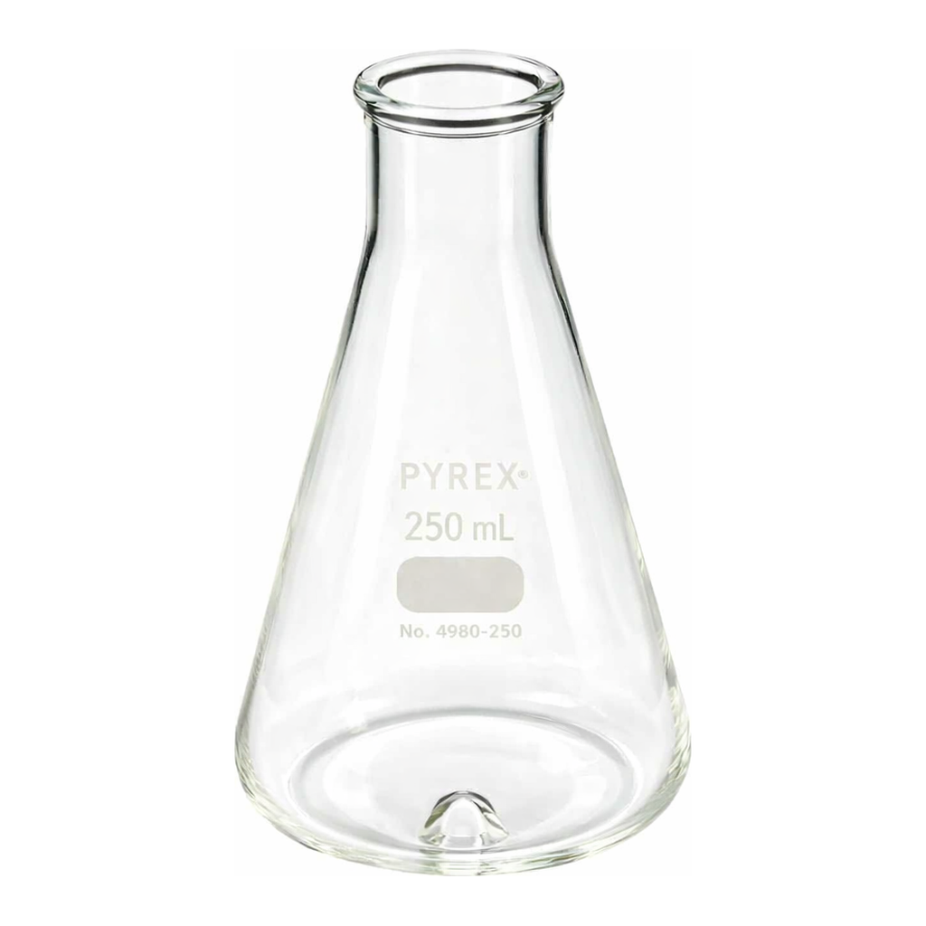 Merck Pyrex baffled Erlenmeyer flask