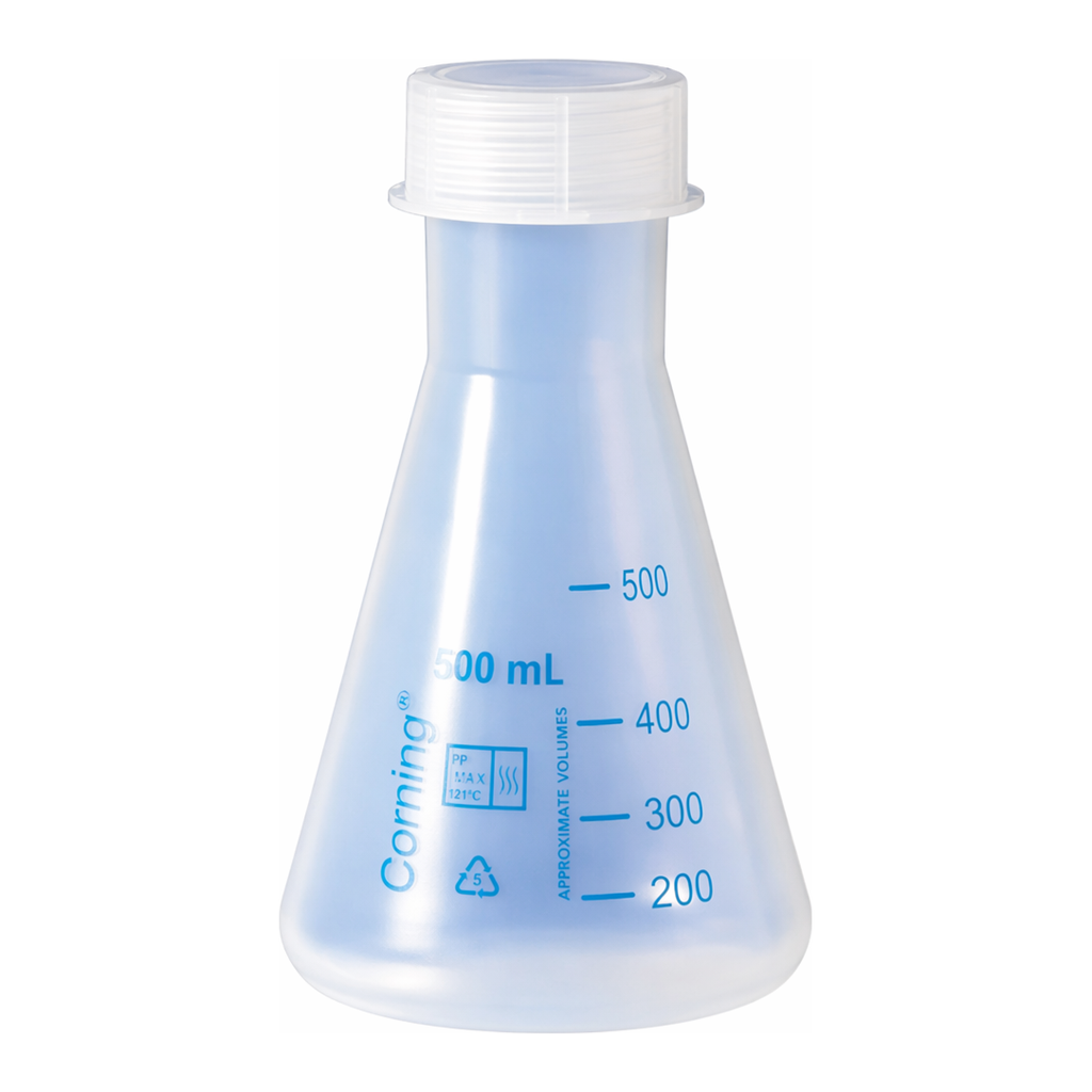 Merck Corning narrow mouth Erlenmeyer flask, reusable