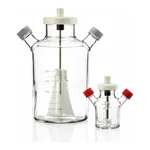 Merck Corning ProCulture glass spinner flask complete, baffled, angled sidearms