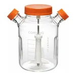 Merck Corning ProCulture glass spinner flask complete, baffled, wide mouth, angled sidearms