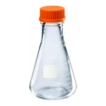 Merck Pyrex wide-mouth graduated Erlenmeyer flask with screw-cap
