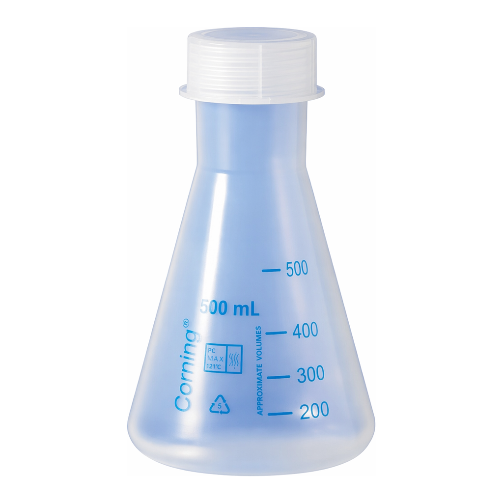 Merck Corning narrow mouth Erlenmeyer flask, reusable