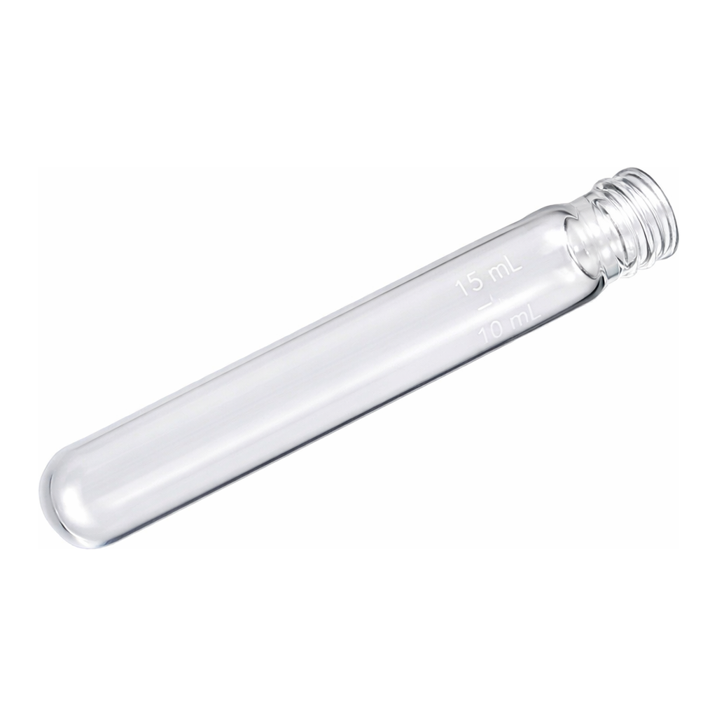 Merck Pyrex disposable culture tubes, screw cap style, round-bottom