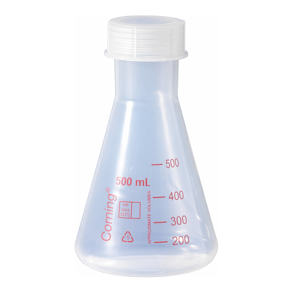 Merck Corning narrow mouth Erlenmeyer flask, reusable