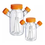 Merck Corning ProCulture glass spinner flask only, baffled, vertical sidearms