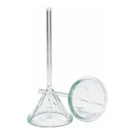 Merck Pyrex glass filter funnels, ribbed