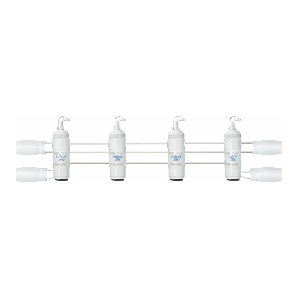 Merck Aldrich dual-bank vacuum manifold with glass hosebarb stopcocks and jointed ends