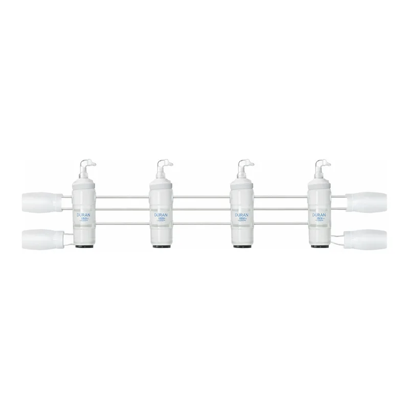 Merck Aldrich dual-bank vacuum manifold with glass hosebarb stopcocks and jointed ends
