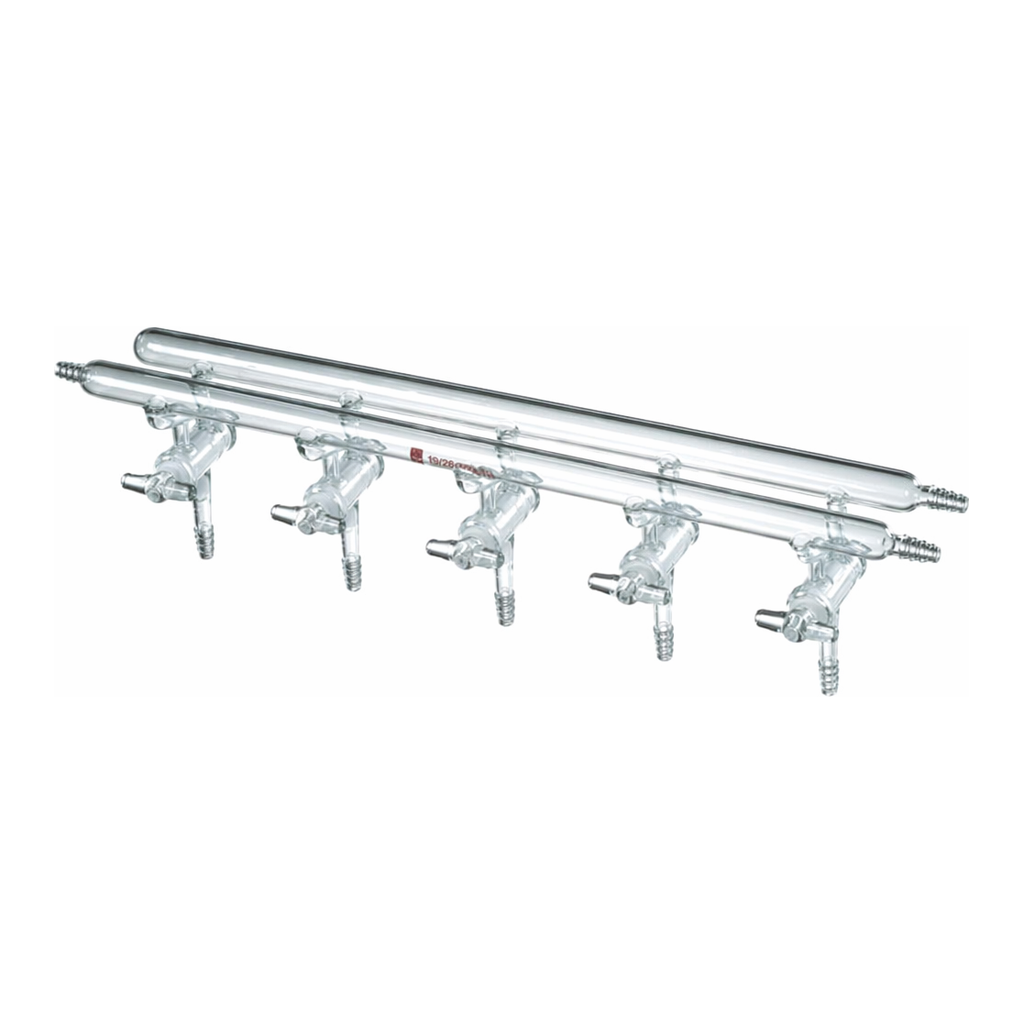 Merck Synthware all-glass vacuum/inert gas manifold with solid high vacuum stopcocks