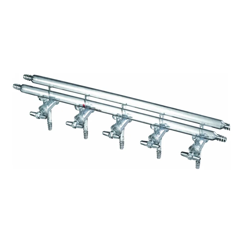 Merck Synthware all-glass vacuum/inert gas manifold with hollow high vacuum stopcocks
