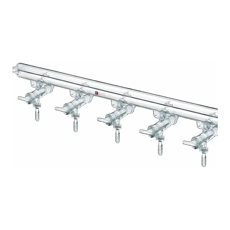 Merck Synthware all-glass vacuum/inert gas manifold with hollow high vacuum stopcocks