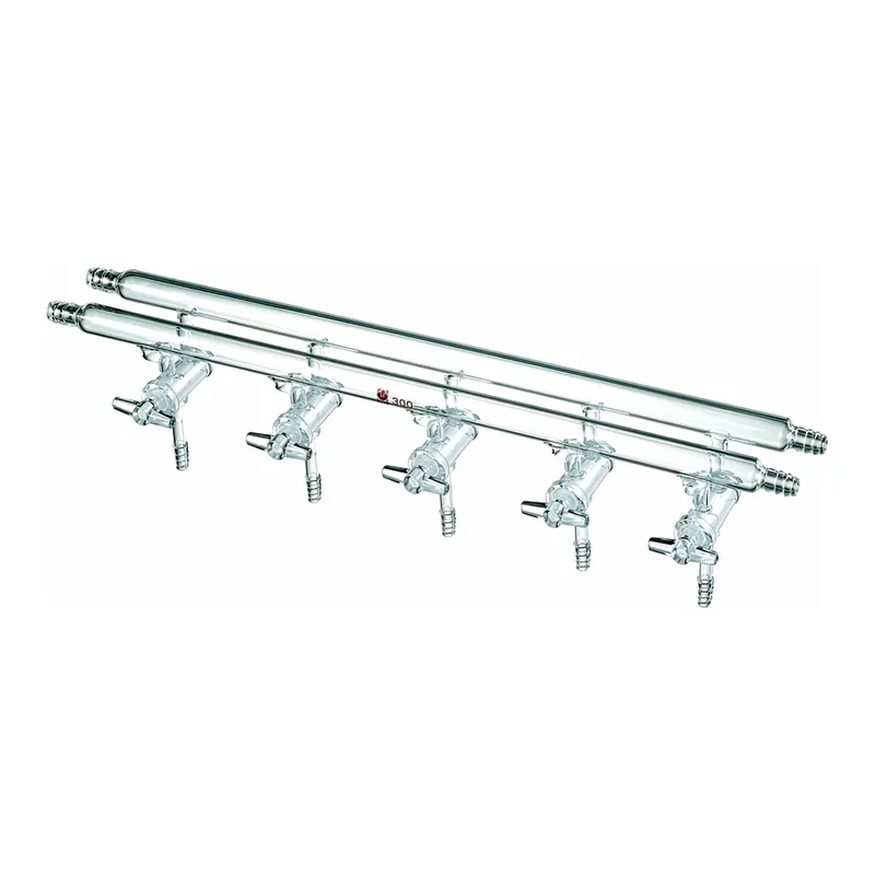 Merck Synthware all-glass vacuum/inert gas manifold with solid high vacuum stopcocks