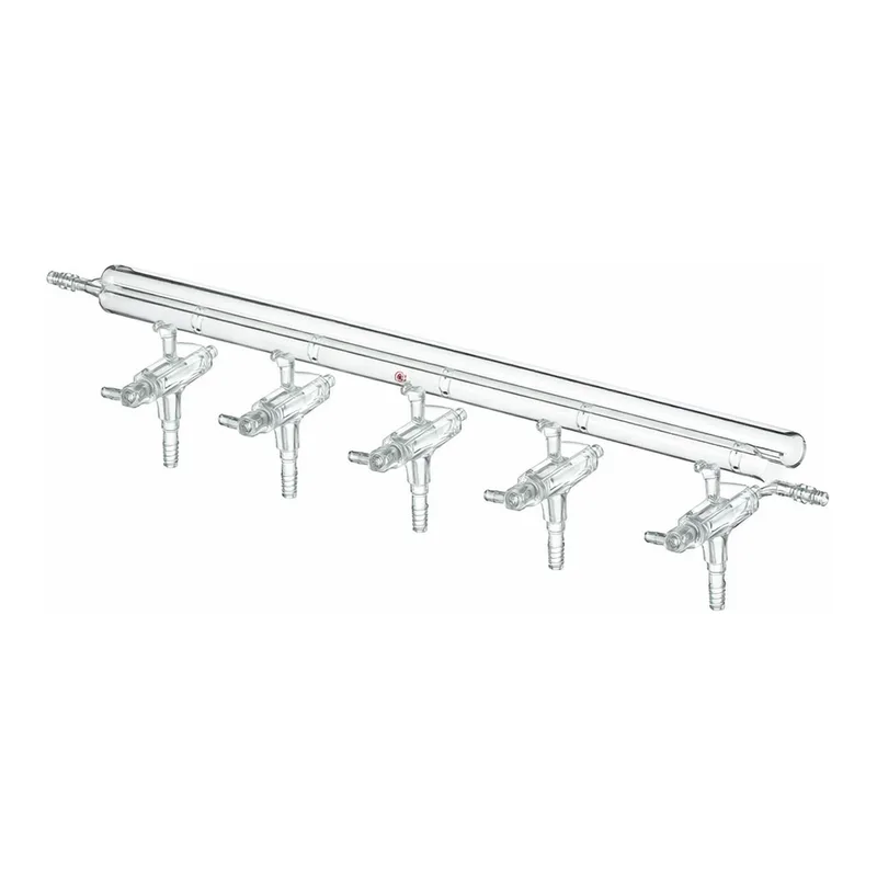 Merck Synthware all-glass vacuum/inert gas manifold with solid high vacuum stopcocks