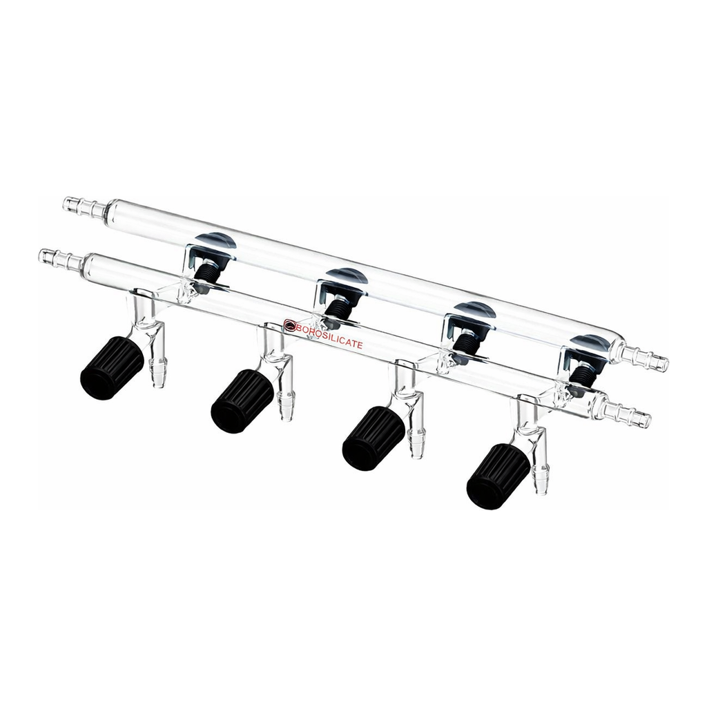 Merck Synthware Vacuum/Inert Gas Manifold with double bank and high vacuum valves