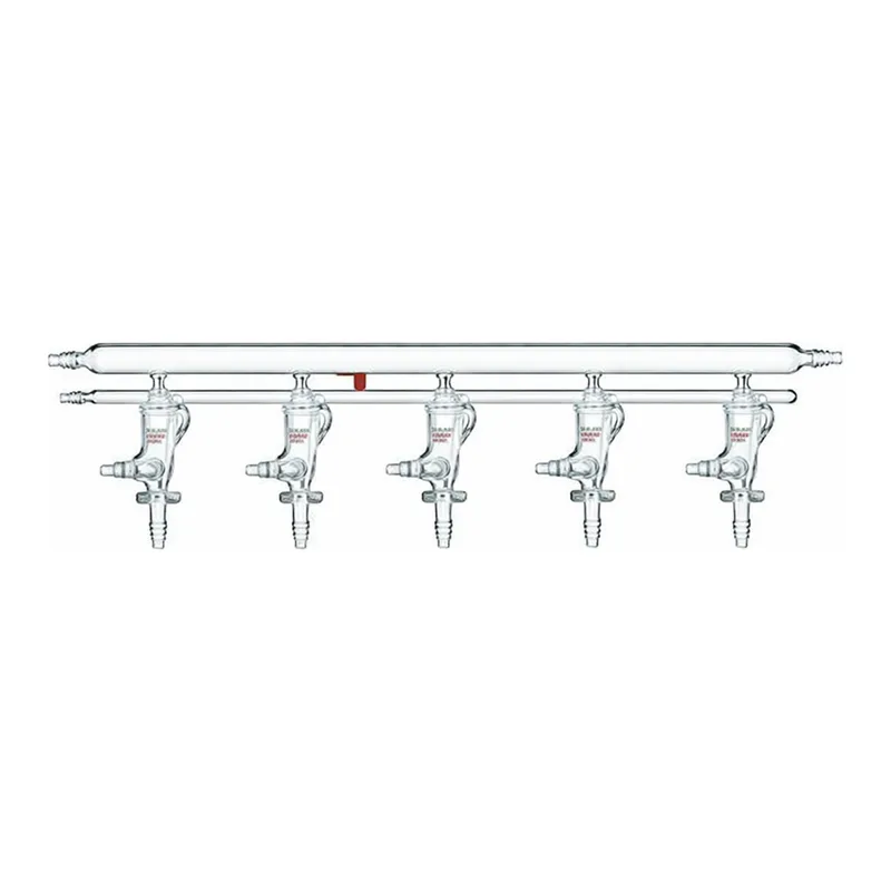 Merck Synthware all-glass vacuum/inert gas manifold with solid high vacuum stopcocks