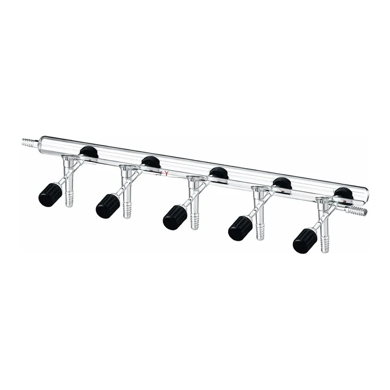 Merck Synthware Vacuum/Inert Gas Manifold with double bank and high vacuum valves