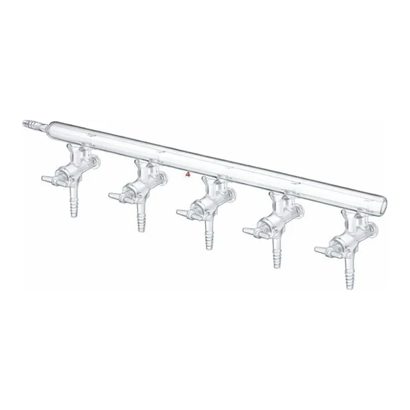 Merck Synthware all-glass vacuum/inert gas manifold with solid high vacuum stopcocks