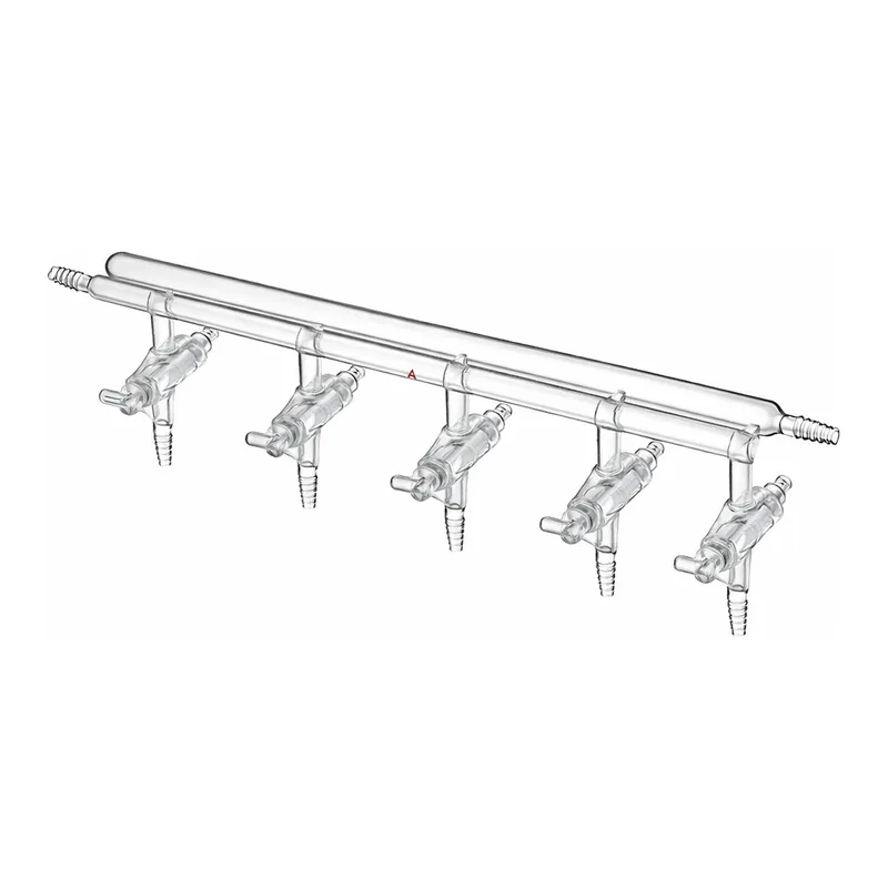 Merck Synthware all-glass vacuum/inert gas manifold with hollow high vacuum stopcocks
