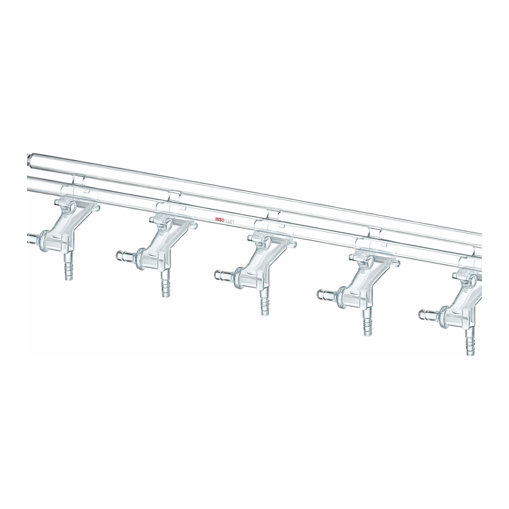 Merck Synthware all-glass vacuum/inert gas manifold with solid high vacuum stopcocks