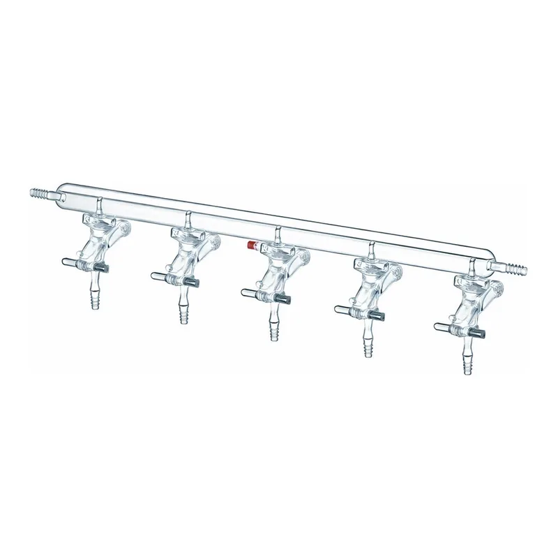 Merck Synthware all-glass vacuum/inert gas manifold with solid high vacuum stopcocks