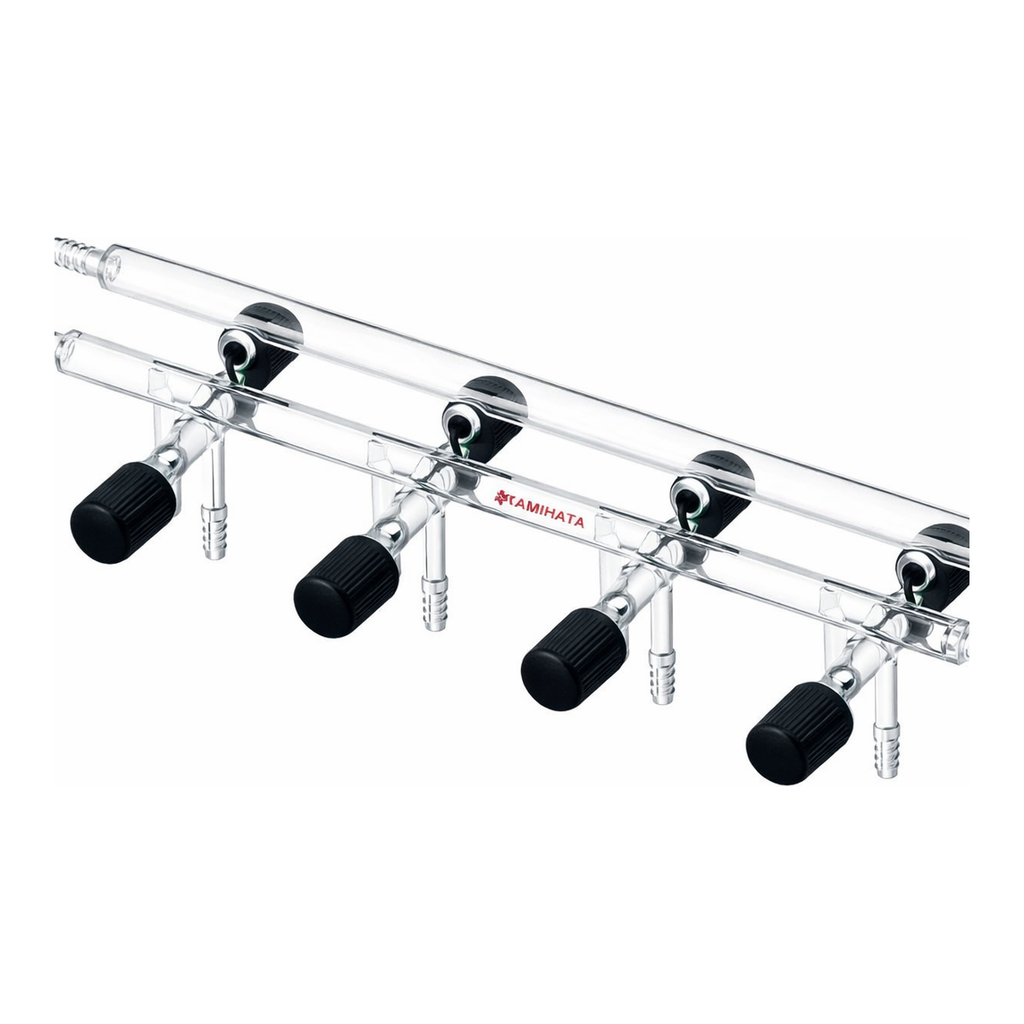 Merck Synthware Vacuum/Inert Gas Manifold with double bank and high vacuum valves