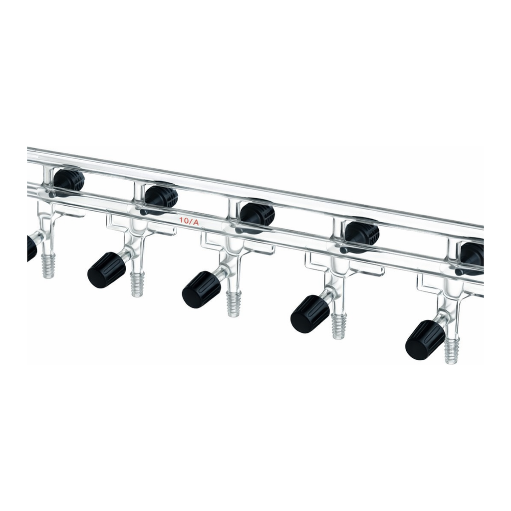 Merck Synthware Vacuum/Inert Gas Manifold with double bank and high vacuum valves