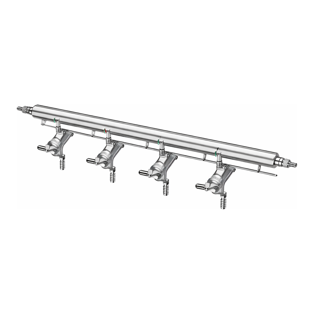Merck Synthware all-glass vacuum/inert gas manifold with hollow high vacuum stopcocks
