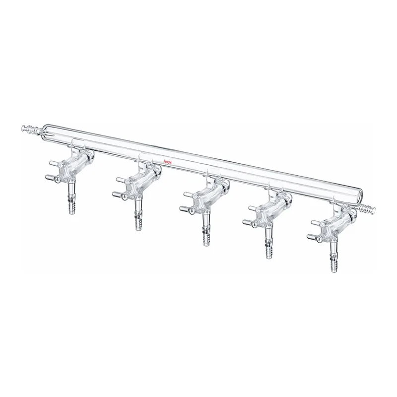 Merck Synthware all-glass vacuum/inert gas manifold with hollow high vacuum stopcocks