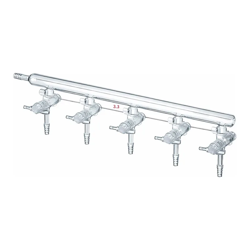 Merck Synthware all-glass vacuum/inert gas manifold with solid high vacuum stopcocks