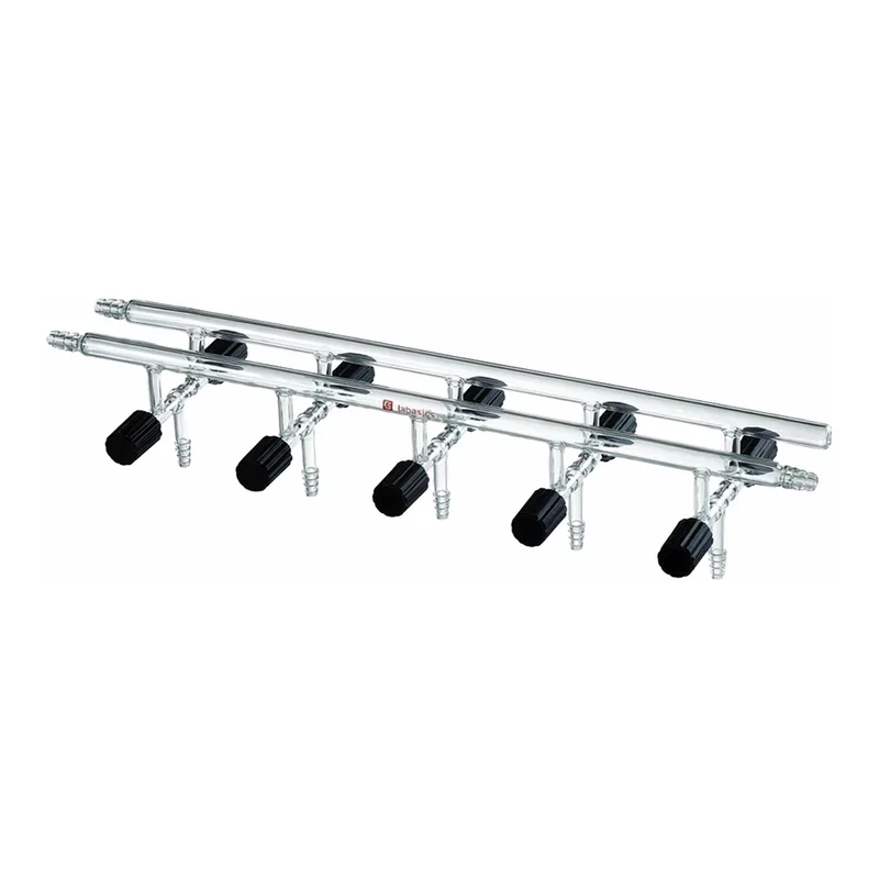 Merck Synthware Vacuum/Inert Gas Manifold with double bank and high vacuum valves