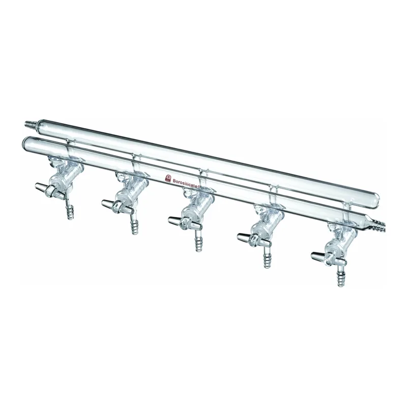 Merck Synthware all-glass vacuum/inert gas manifold with solid high vacuum stopcocks