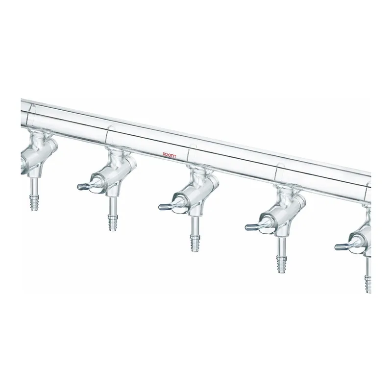 Merck Synthware all-glass vacuum/inert gas manifold with solid high vacuum stopcocks