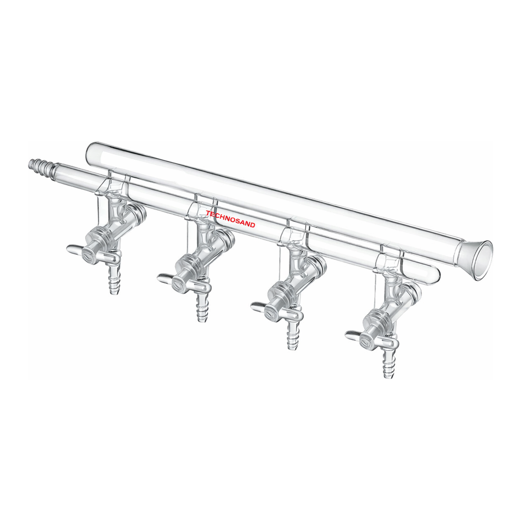 Merck Synthware double manifold with right-hand side SJ 35/20 joint