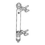 Merck Filter funnel with drip-tip and two side-arms each equipped with a glass stopcock