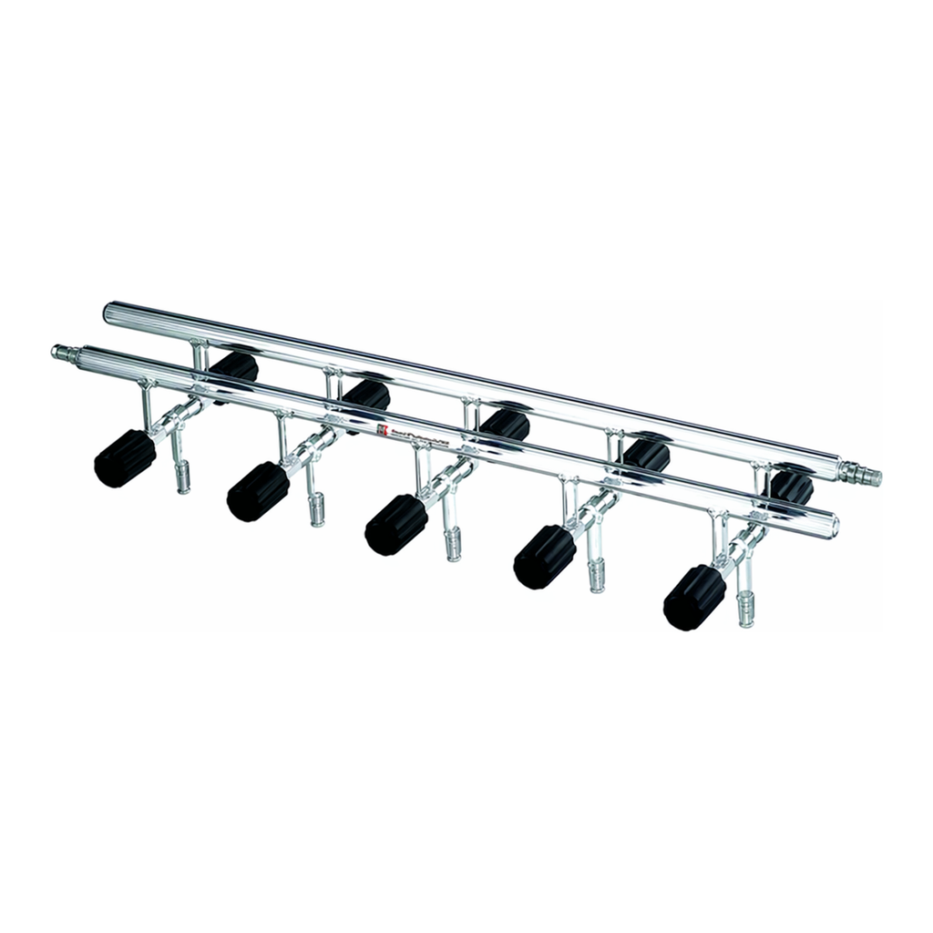 Merck Synthware Vacuum/Inert Gas Manifold with double bank and high vacuum valves