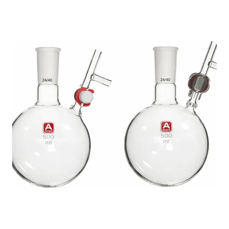 Merck Aldrich round-bottom storage flask with stopcock-equipped septum-inlet