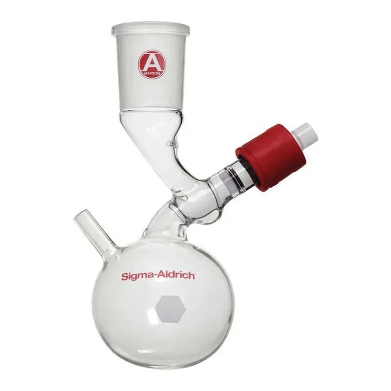 Merck Aldrich solvent storage/dispensing flask, septum-inlet, with PTFE inlet valve