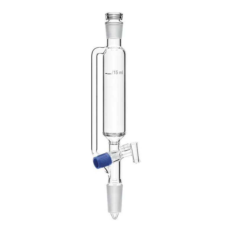 Merck Pyrex Addition funnel, graduated, pressure equalising, cylindrical with PTFE key
