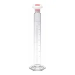 Merck Pyrex Measuring cylinder, class B, white graduations, with polyethylene stopper