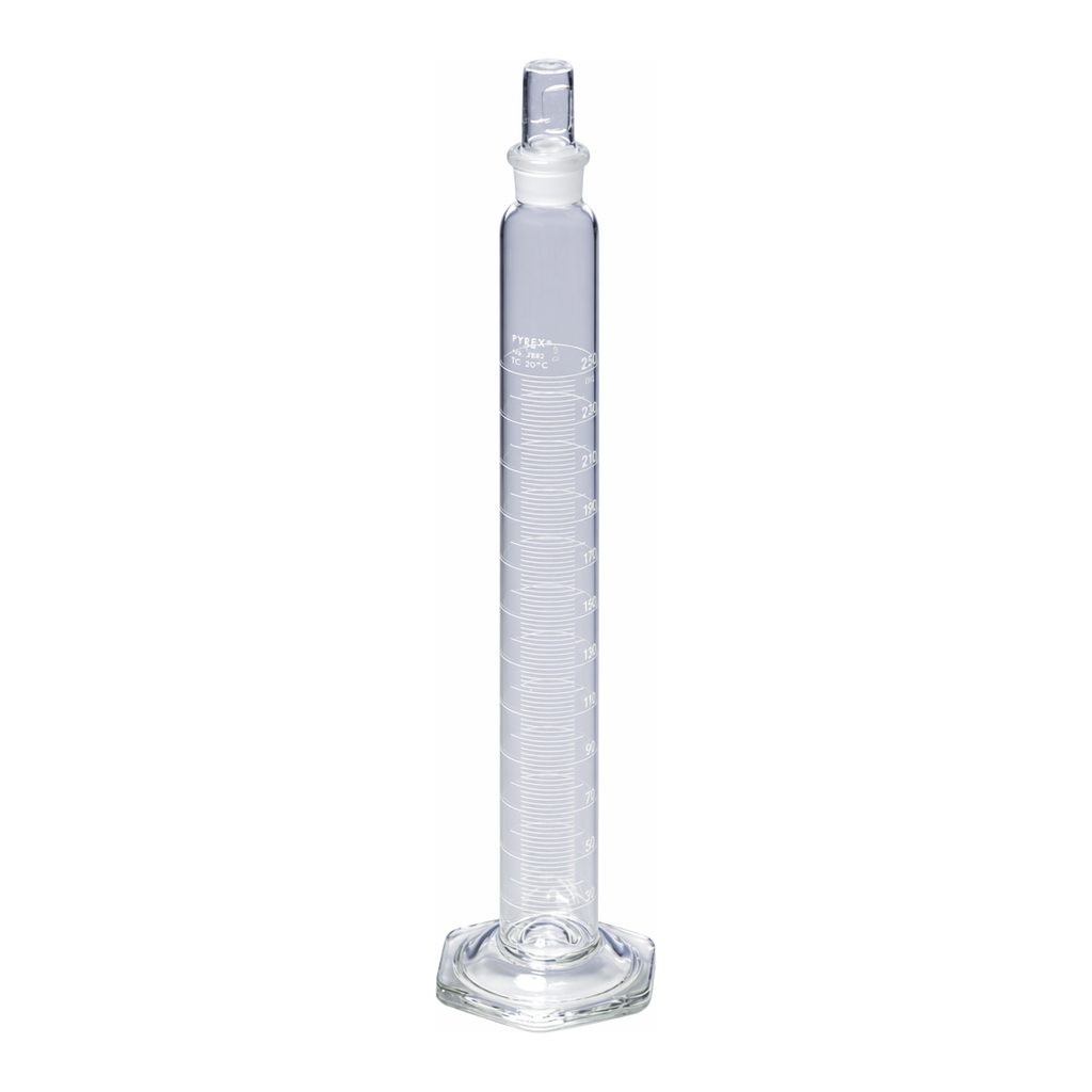 Merck Pyrex graduated cylinders with Pyrex stopper