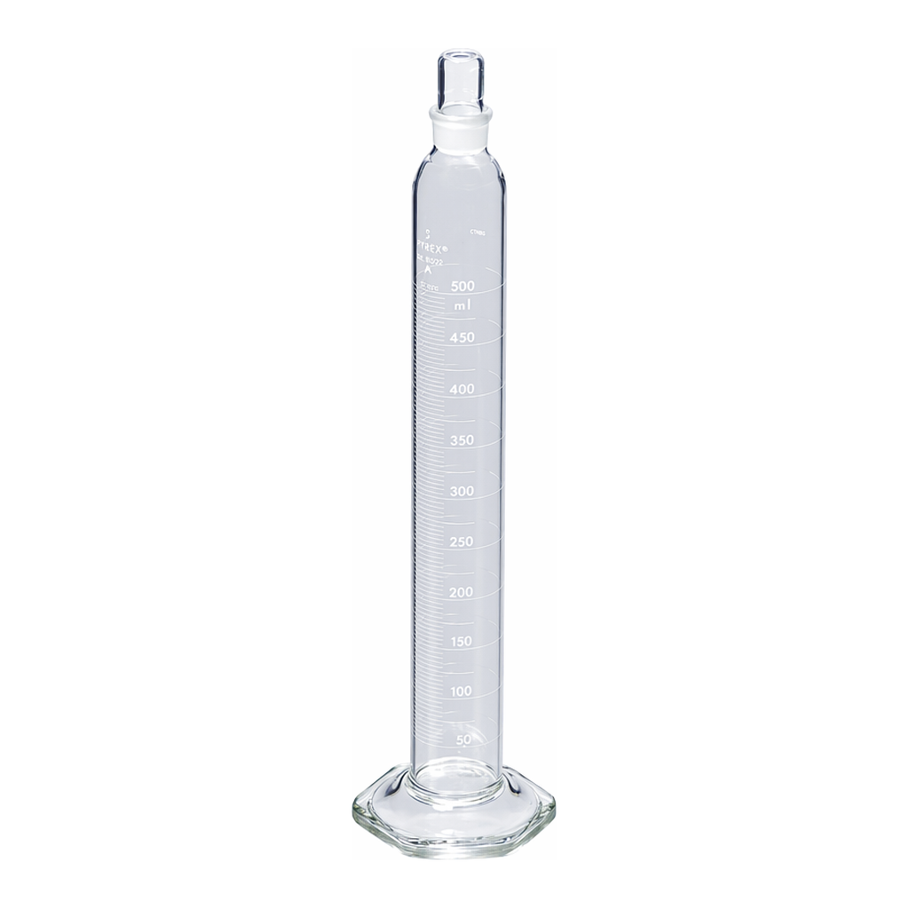 Merck Pyrex serialized/certified graduated cylinder with Pyrex stopper