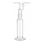Merck Pyrex tall form gas washing bottle, with ST stopper