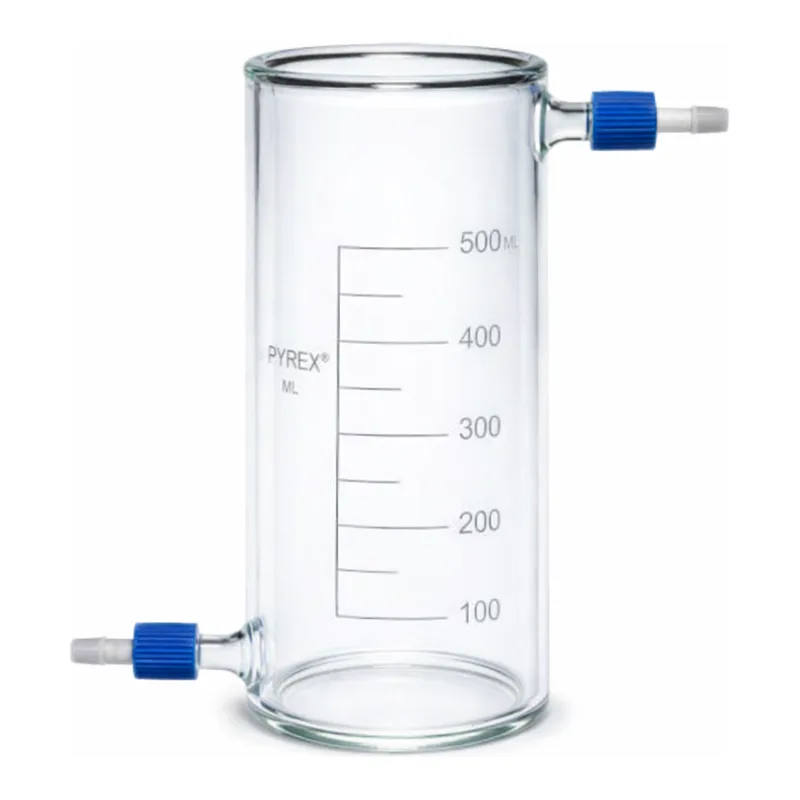 Merck Quickfit Pyrex jacketed beakers