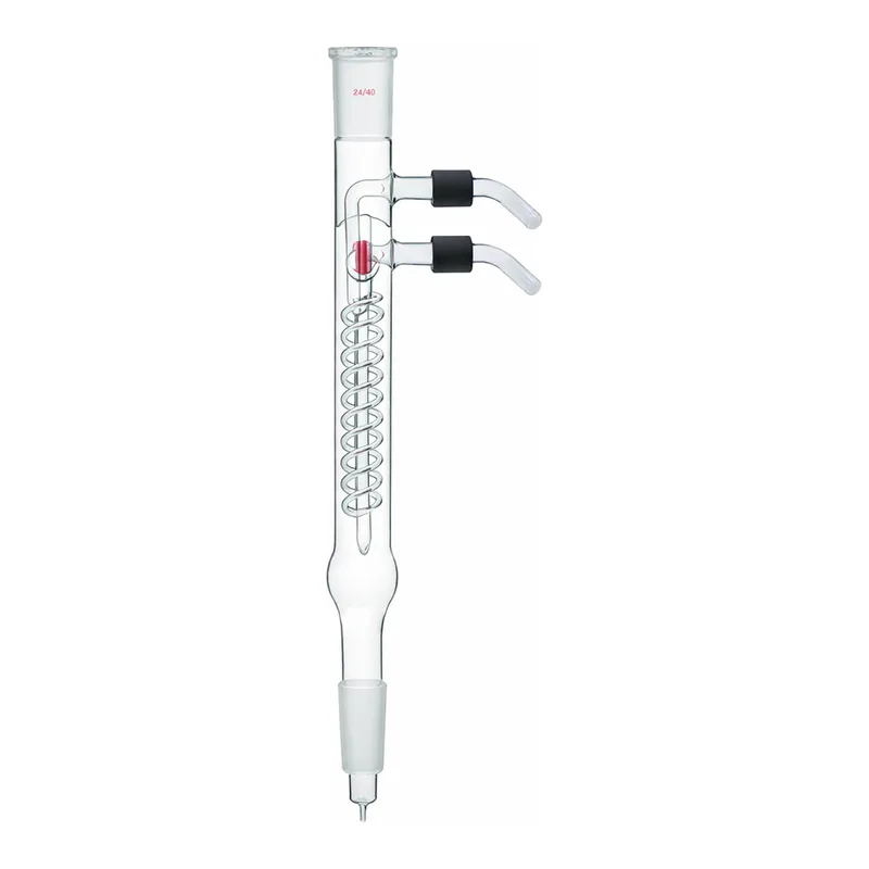 Merck Synthware coil-style reflux condenser with removable hose connections