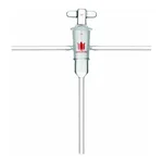 Merck Synthware high vacuum T-type stopcock with hollow plug