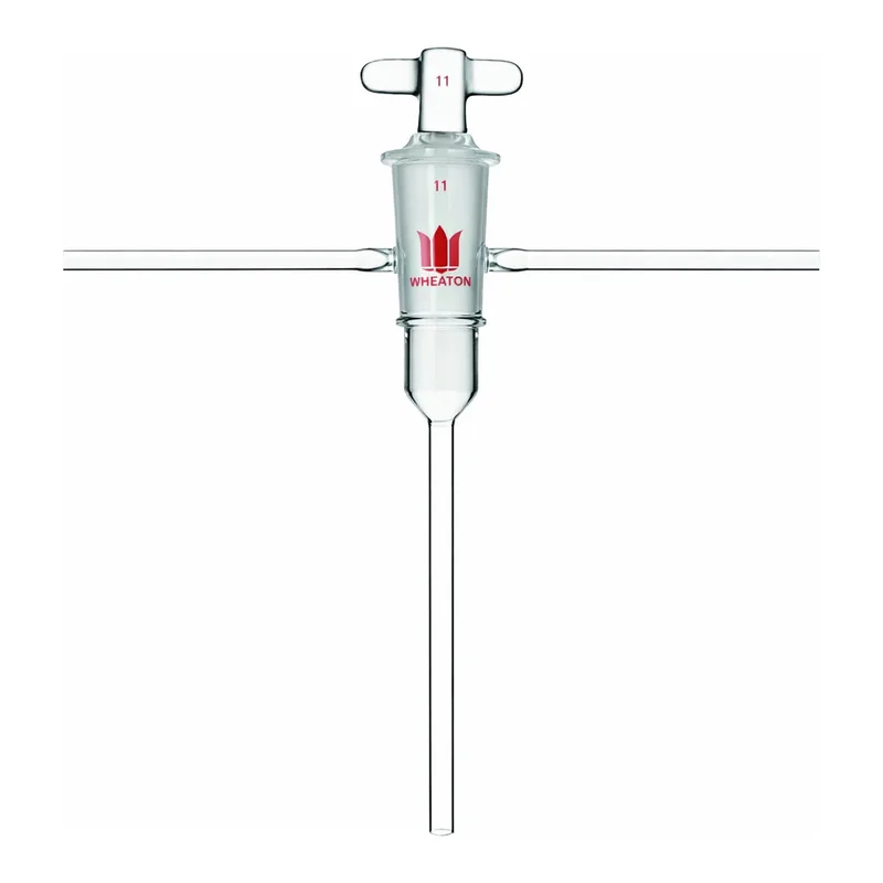 Merck Synthware high vacuum T-type stopcock with hollow plug