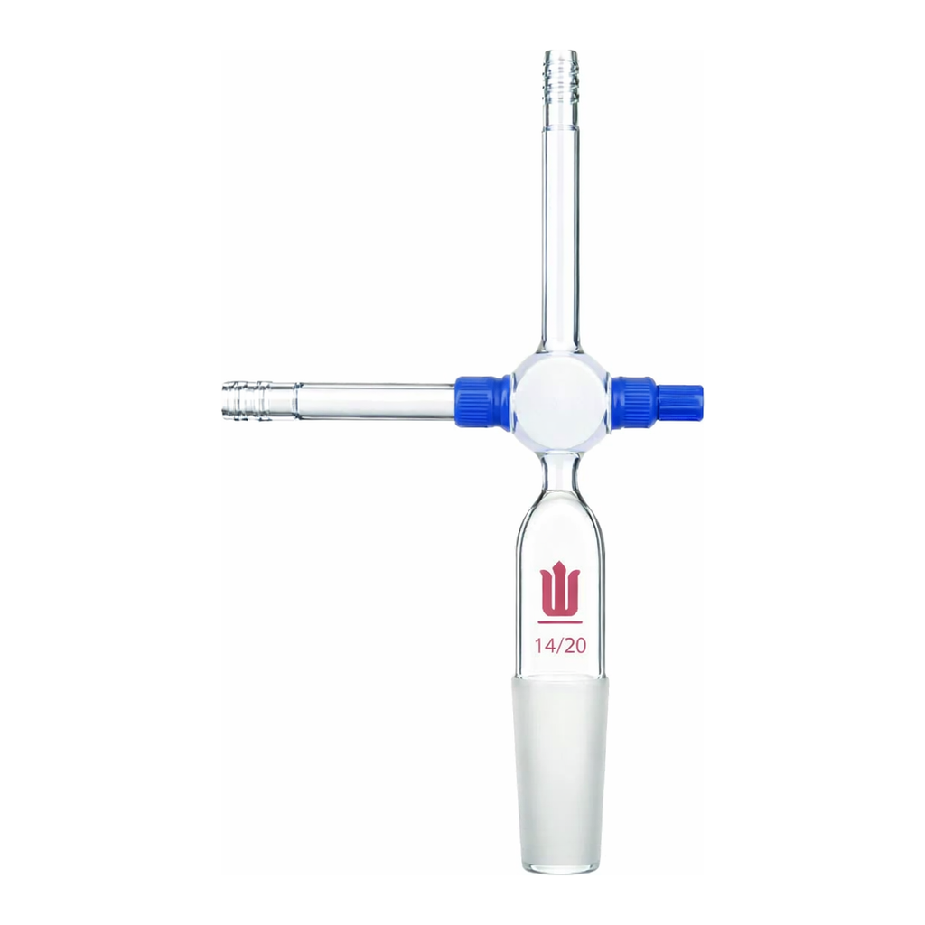 Merck Synthware flushing adapter with PTFE stopcock