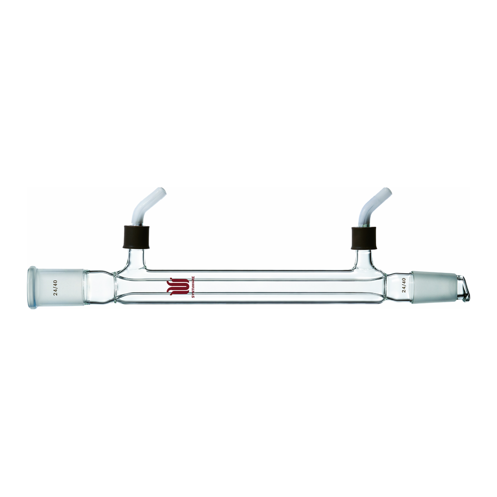 Merck Synthware Liebig condenser with 8 mm OD removable hose connections