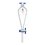 Merck Synthware Squibb-style separatory funnel with PTFE stopcock and PTFE stopper