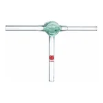 Merck Synthware T-bore glass stopcock Entire assembly